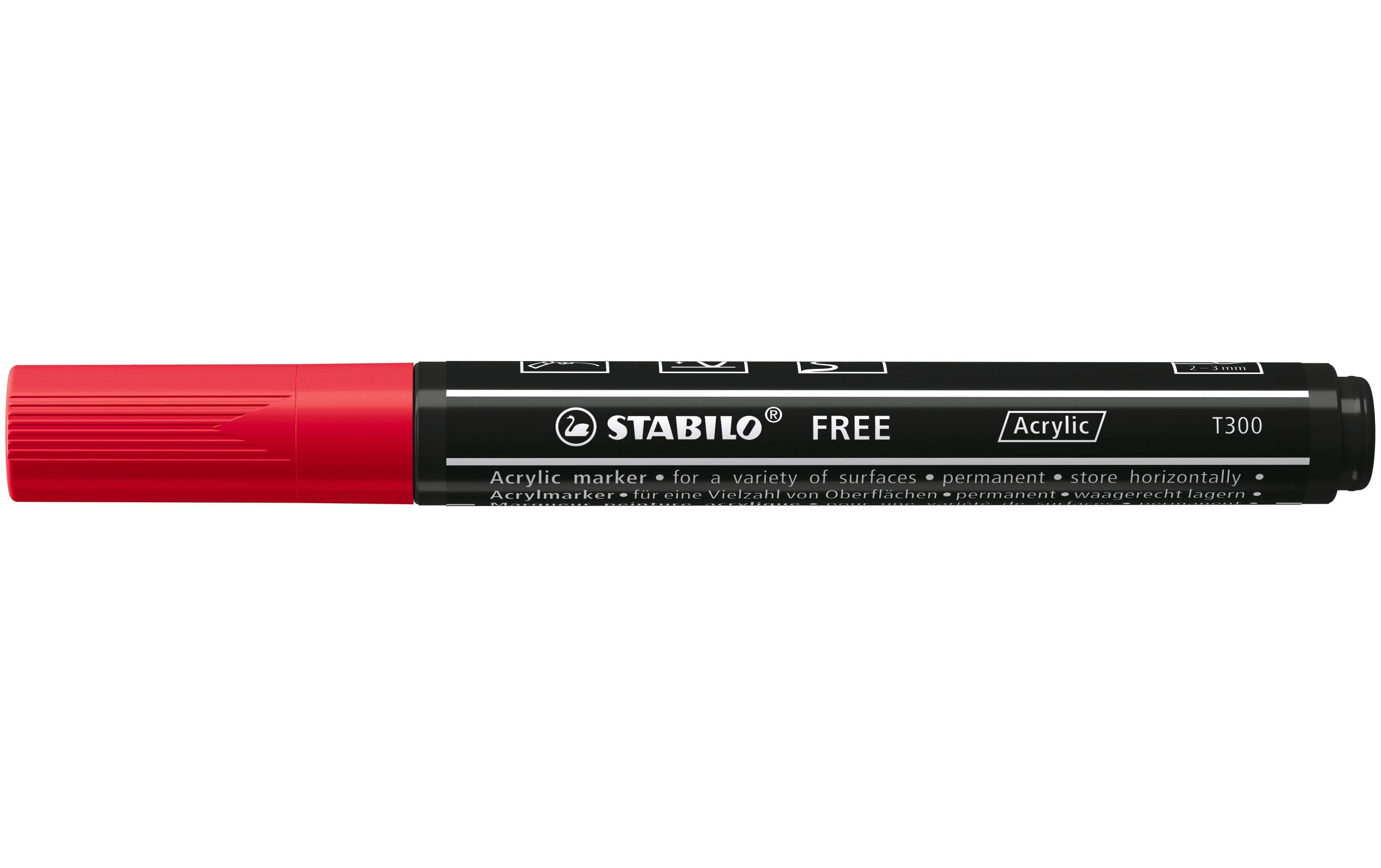 Acrylmarker Free Acrylic T300 KarminMarker mit pigmentierter, wasserbasierter Tinte