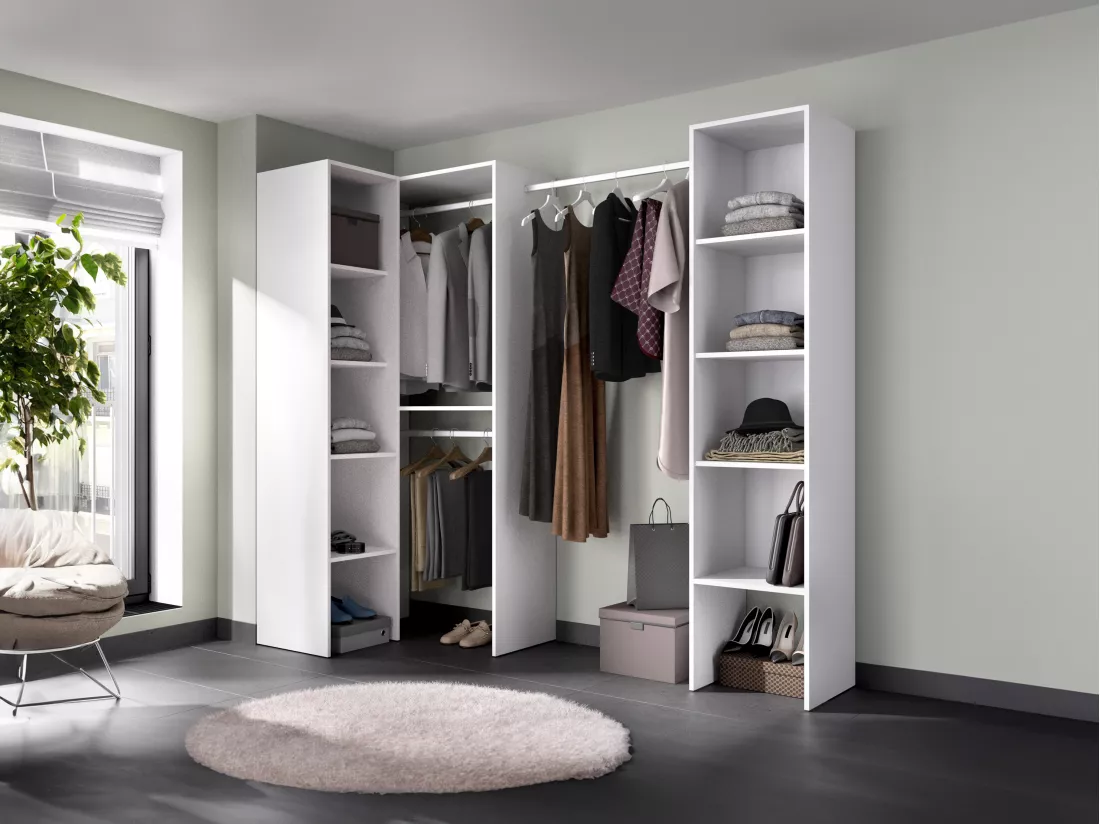 Dressing d'angle - L225 cm - Blanc - FERDINAND