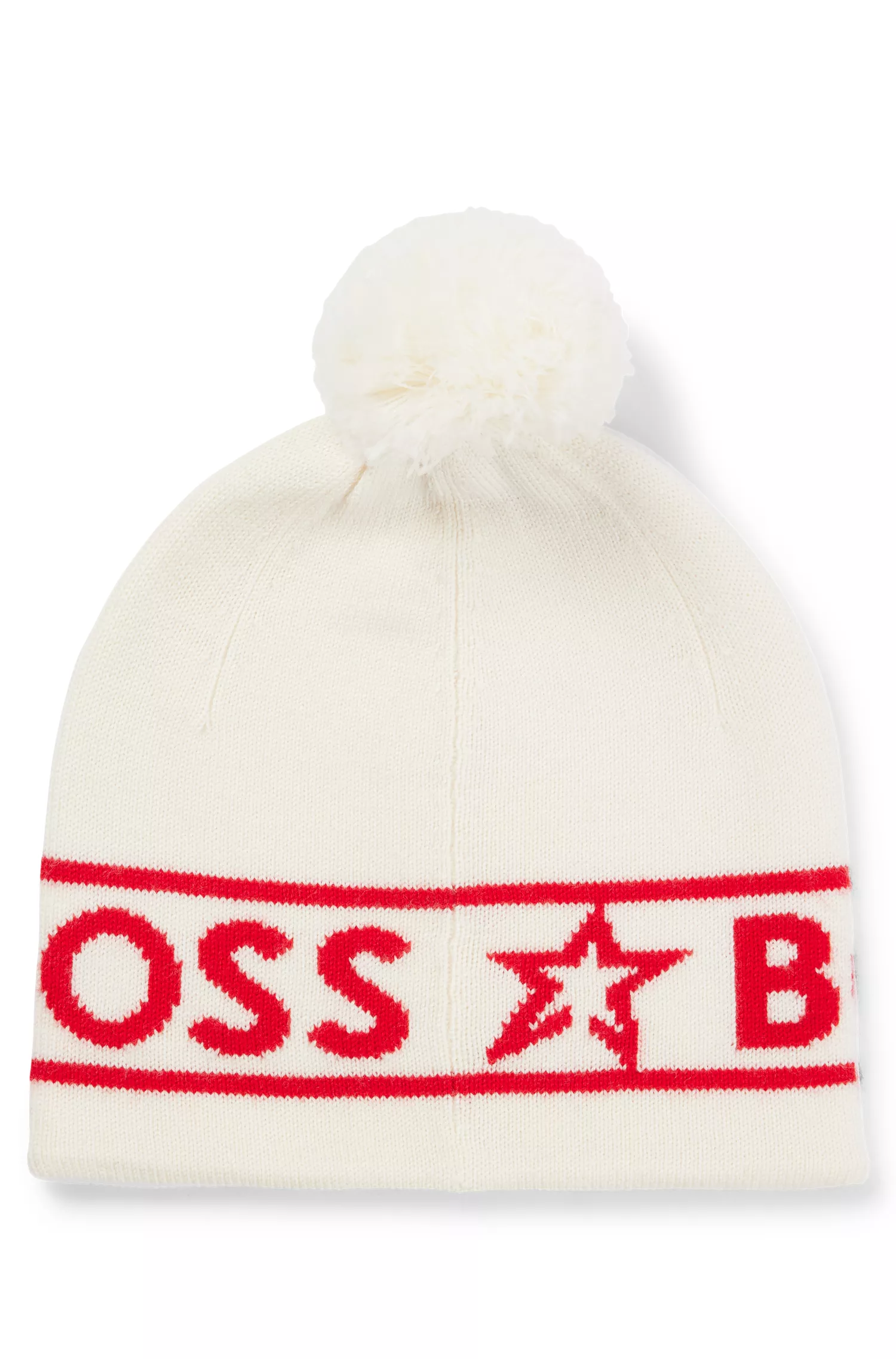 Gorro de lã BOSS Black-BOSS x Perfect Moment com logotipo em intársia.