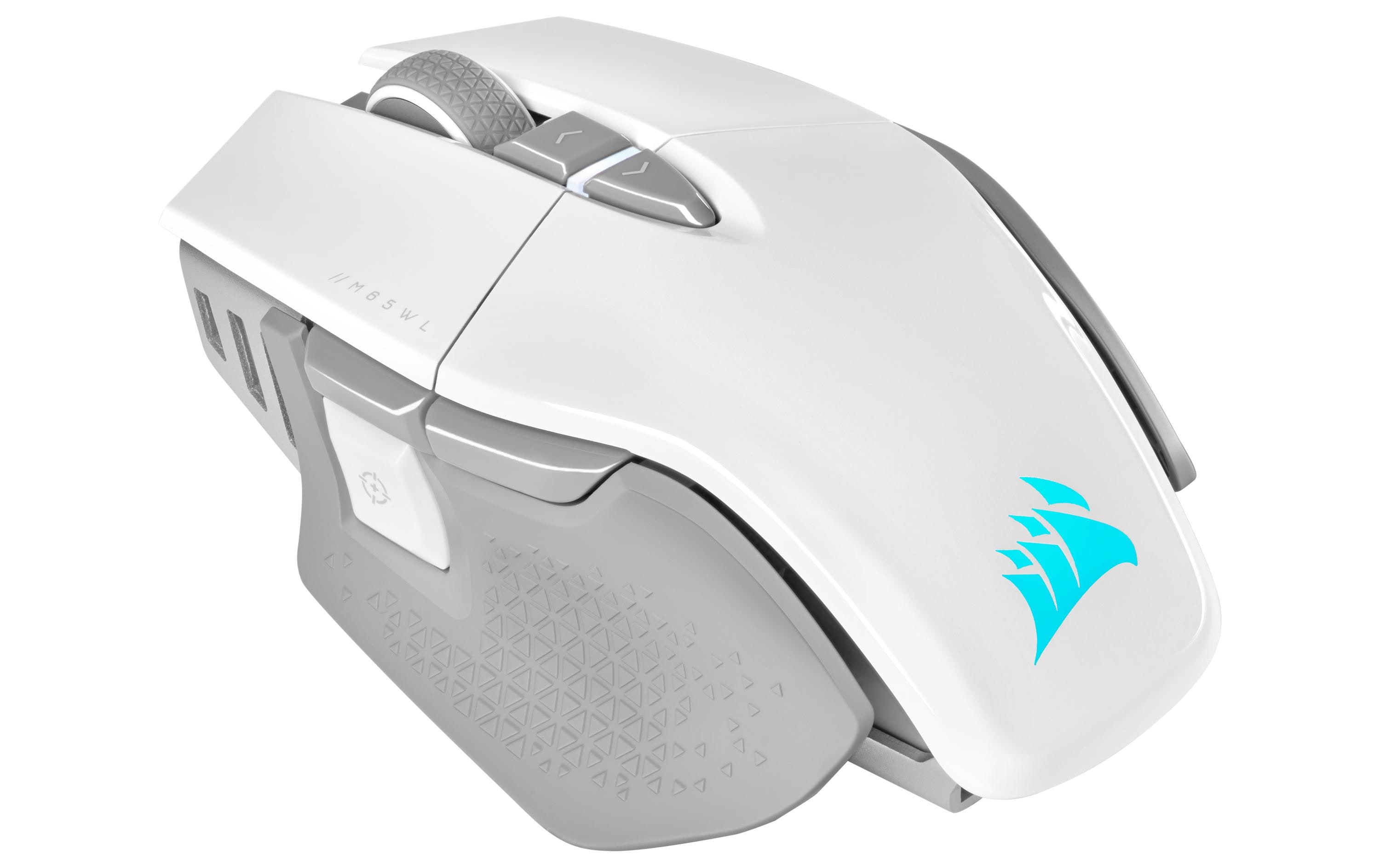 Gaming-Maus M65 RGB Ultra Wireless Weiss<br>Kabellose Gaming-Mouse mit geringem Eigengewicht und programmierbaren Tasten, speziell konzipiert für FPS-Spiele