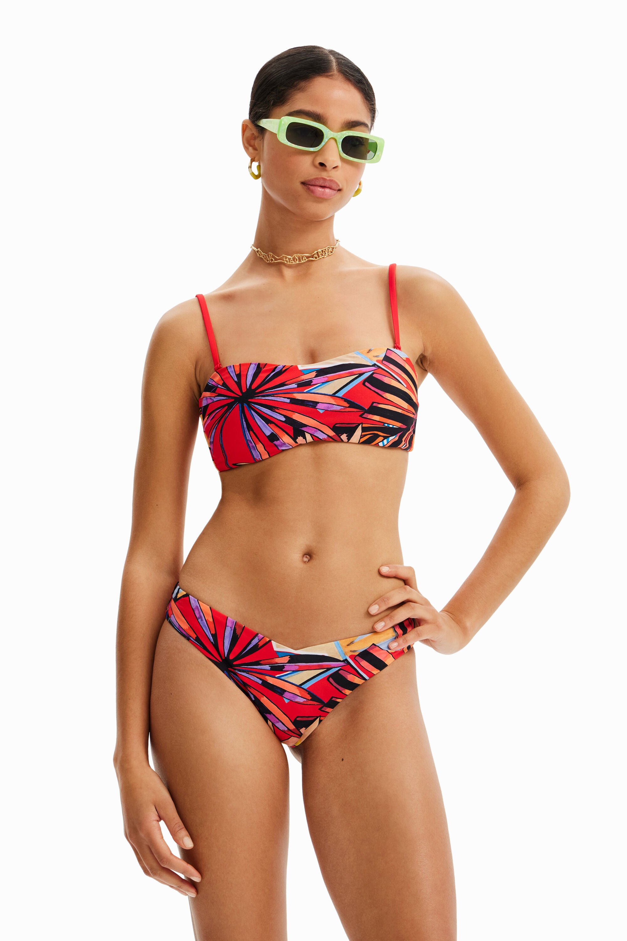 Haut de bikini bandeau tropical