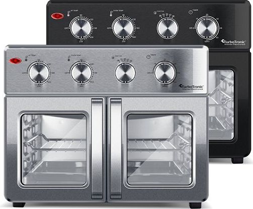 TurboTronic AF32MFD Airfryer XXL en Oven – Dubbele Deur - 32 Liter – Zilver