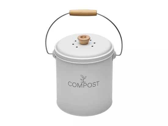 Seau compost rond blanc 4,5L