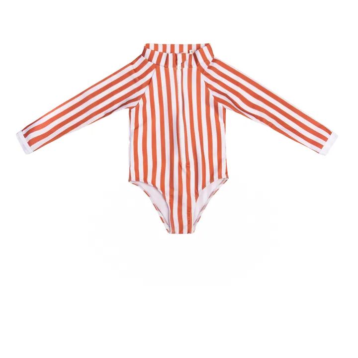 Juillet Juillet Maillot de Bain Anti-UV Matière Recyclée Rayé | Terracotta
