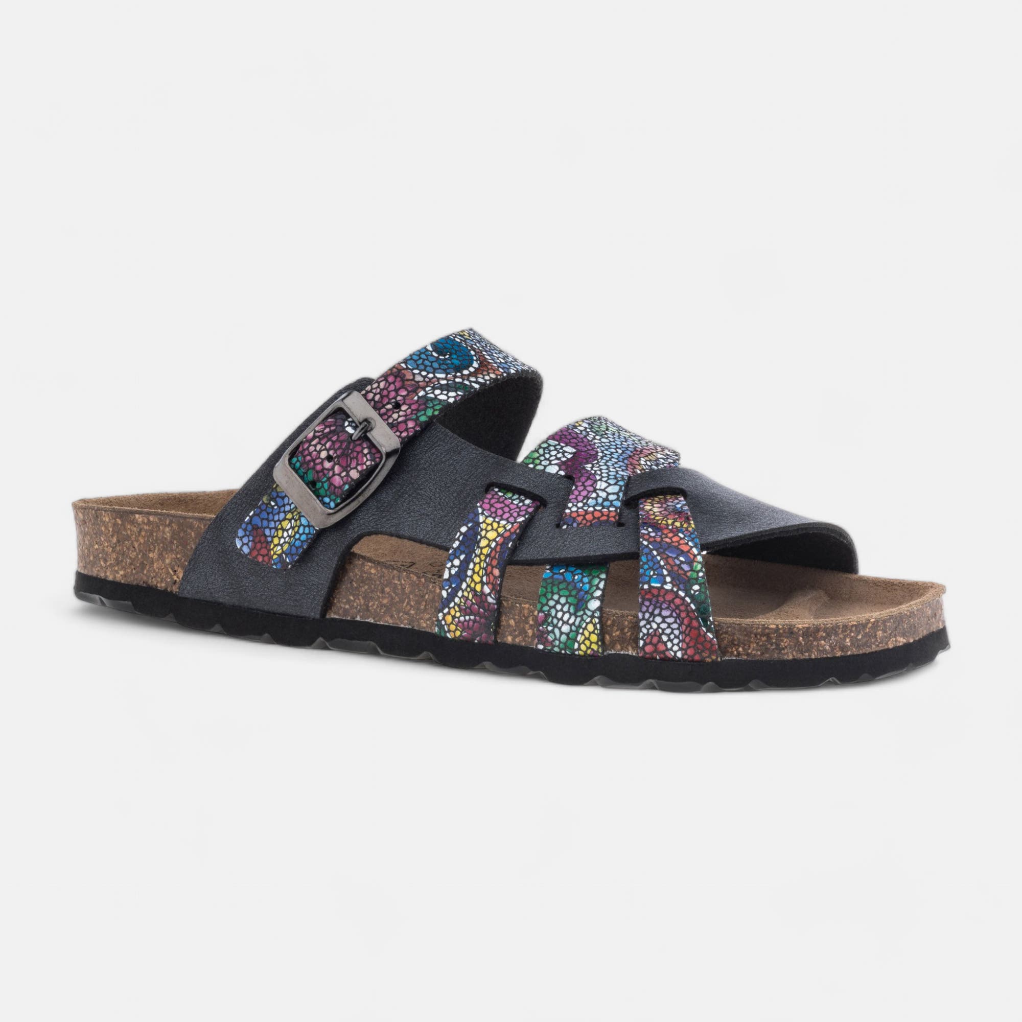 Mules semelle liège Femme bleu marine