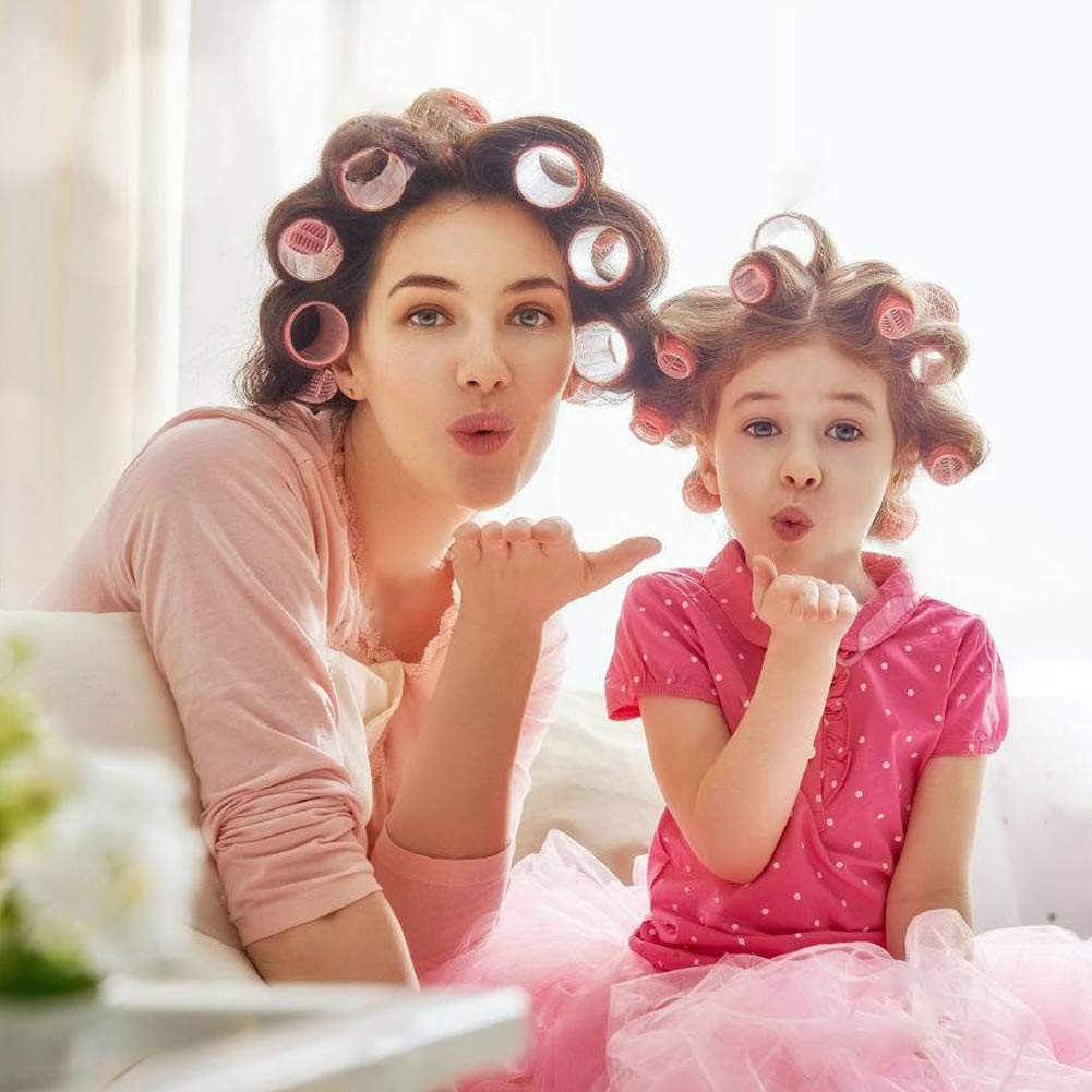 (12er Set) Ø28-32mm Locken Wickler Haar Styling ohne Hitze selbsthaftende Wickler in 2 Grössen - Div. Farben
