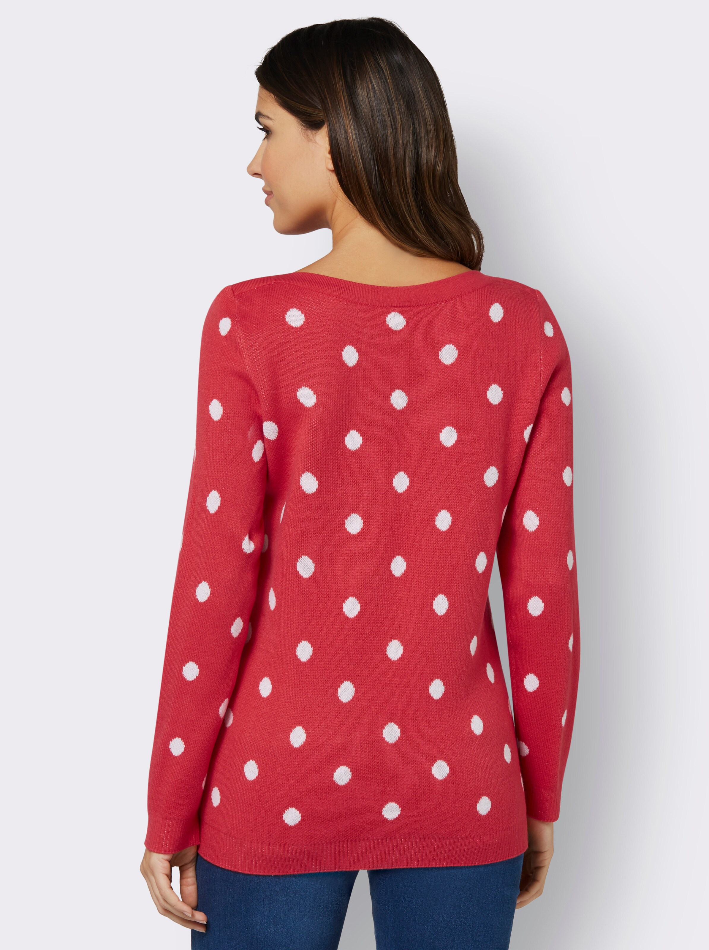 Jacquardpullover im Tupfen-Dessin