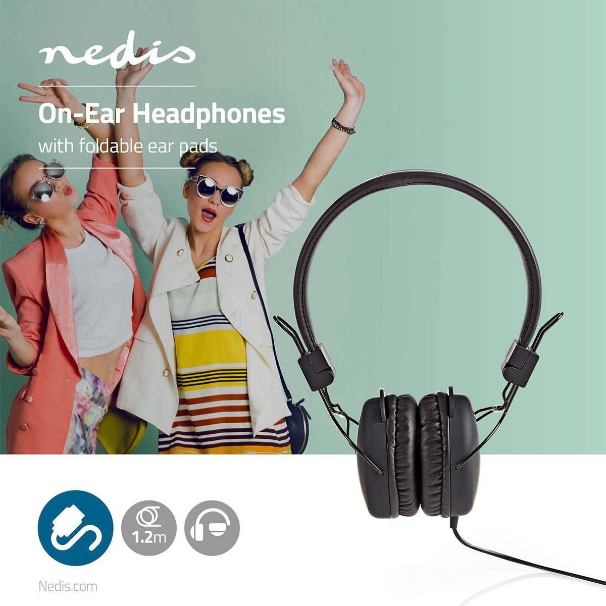 Nedis HPWD1100BK on-ear koptelefoon 3.5 mm zwart