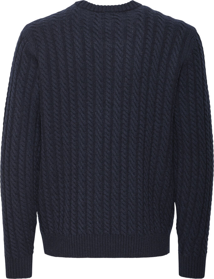 Casual Friday CFKARL cable wool mix knit Dark navy