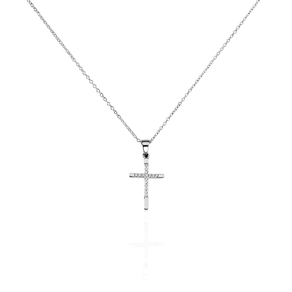 Collier Chirsta Argent Blanc Oxyde De Zirconium