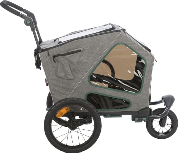 Trixie Bicycle trailer, S: 64 × 92 × 80/130 cm, grey/sage