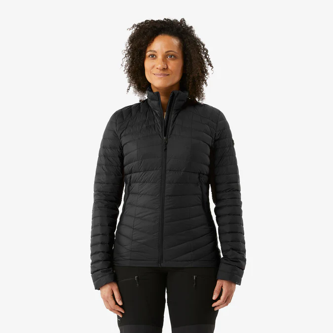 Decathlon Forclaz - Jaqueta puffer feminina Forclaz MT100 com enchimento de plumas