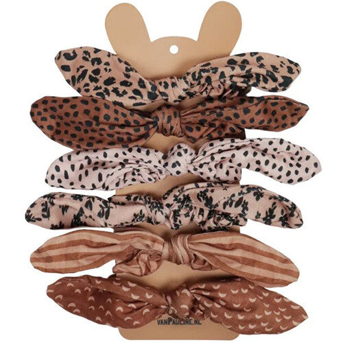 Vanpauline haarelastieken scrunchie - stripe & moon - 6st