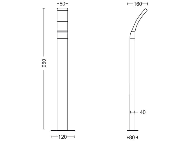 Philips Sockelleuchte Splay, 12 W, 1100 lm, 4000 K, 96 cm, Aussensockelleuchte für den Garten