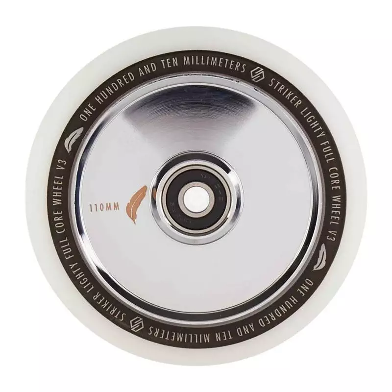 Striker Lighty Full Noyau V3 Blanc Roue Trottinette Freestyle Chrome 110mm