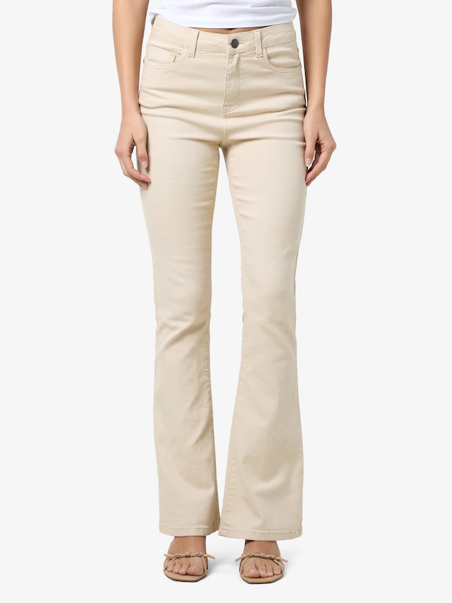 Noisy may Bootcut-Jeans »NMSALLIE HW FLARE JEANS OATMEAL NOOS«