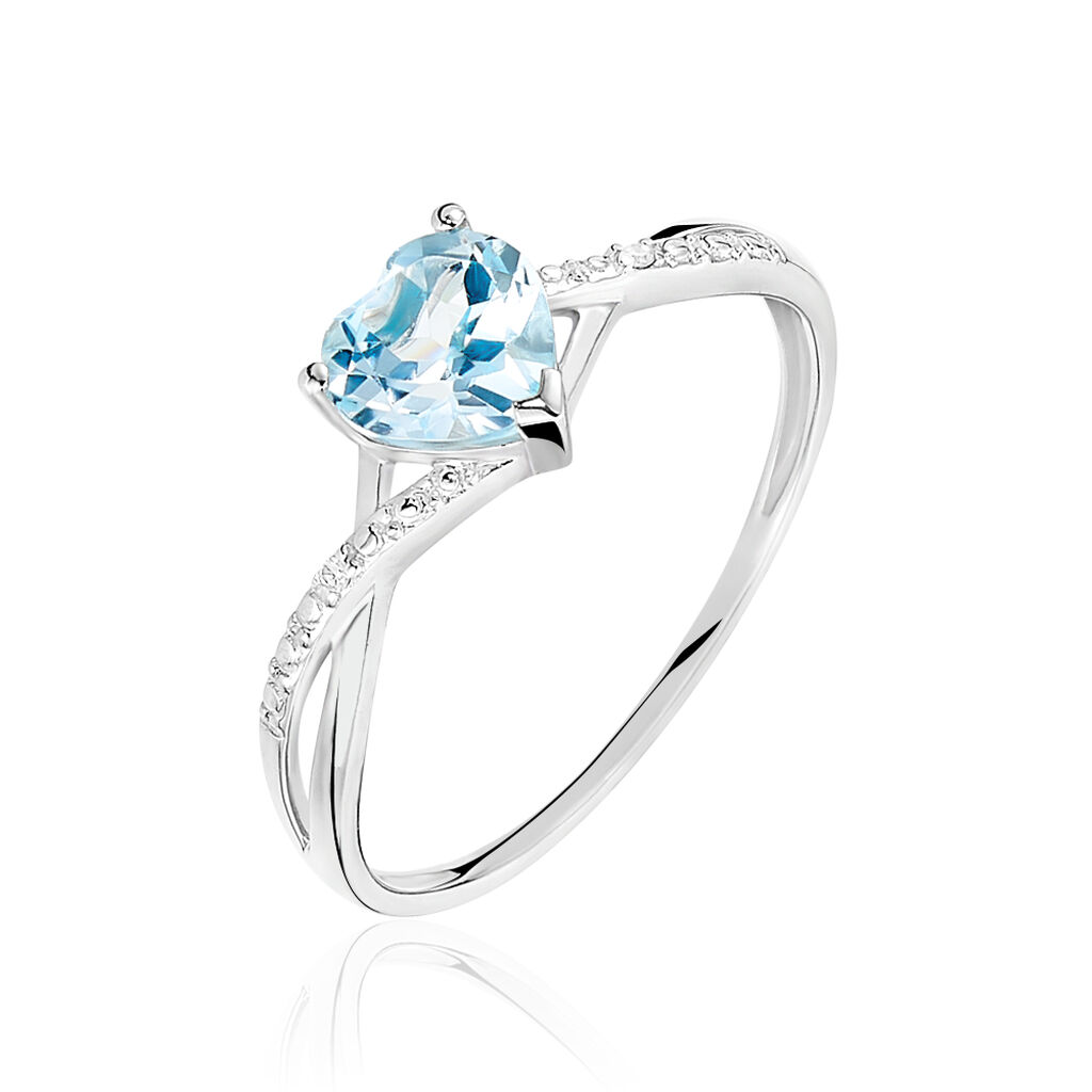 Bague Clothilde Or Blanc Topaze Et Oxyde De Zirconium