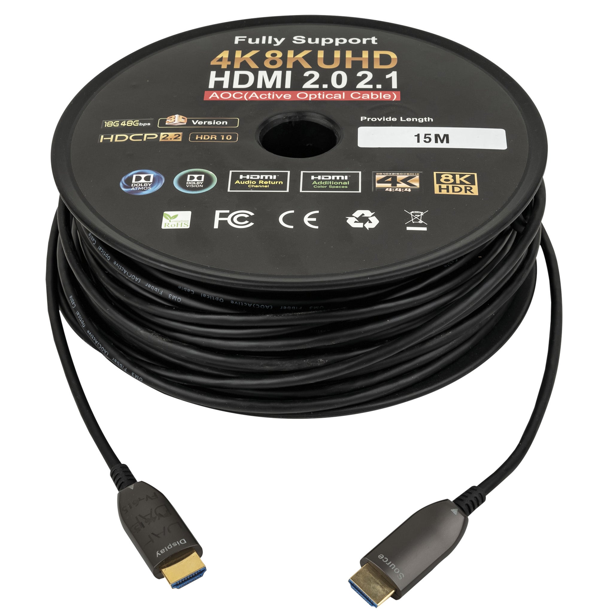 DAP HDMI 2.0 AOC 4K glasvezelkabel 15 meter