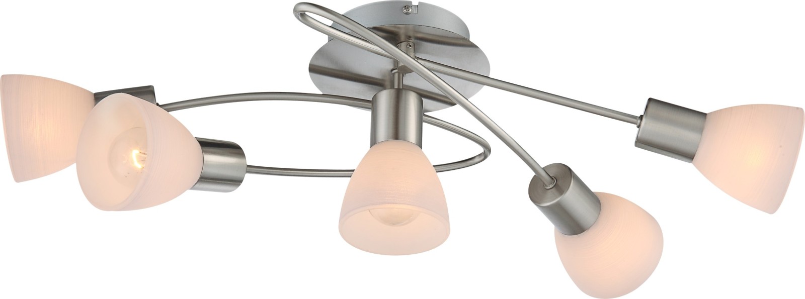 Deckenleuchte - Nickel matt - Metall - 61 cm breit