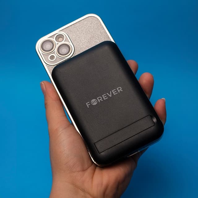 Forever MATB-100 Powerbank med trådløs opladning, PD QC 22,5W 10000 mAh, Sort