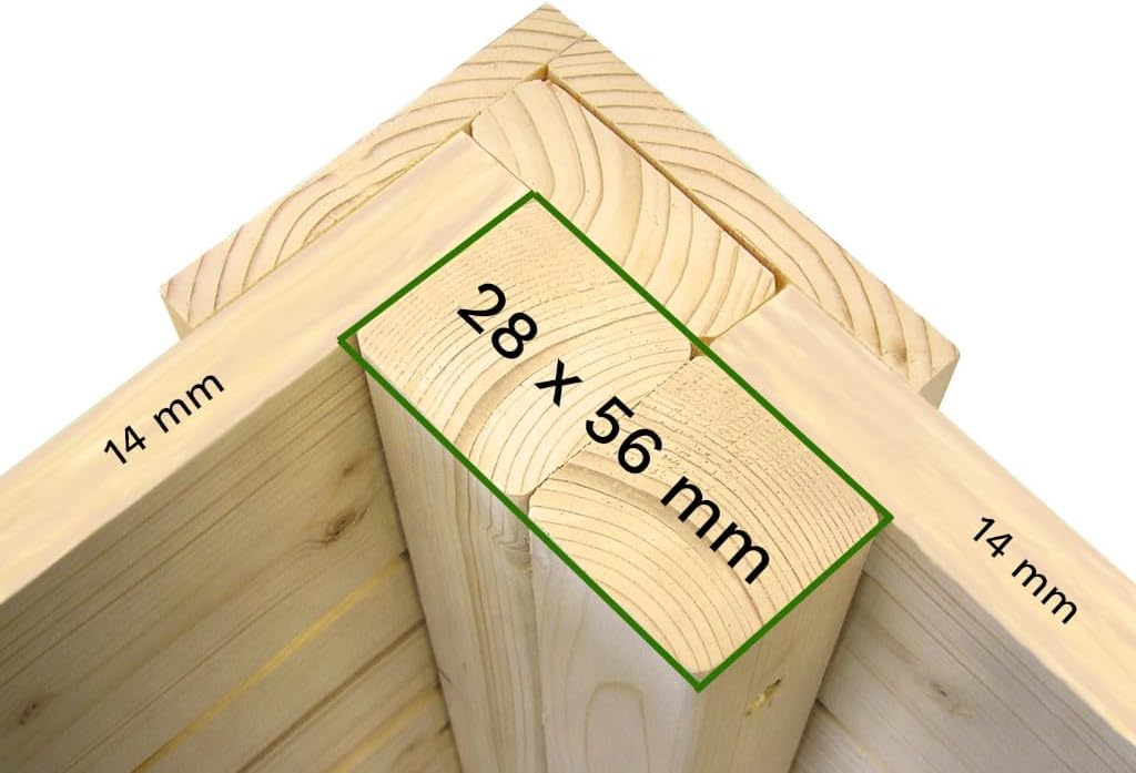 Marktstand | Verkaufsstand Holz | 177x171x243 cm | 3,1m² | Natur | mit Boden | Satteldach | Wandstärke 14mm | Dach 12mm | Fichte | Markt | Weihnachtsmarkt | Wochenmarkt | Flohmarkt | Festival