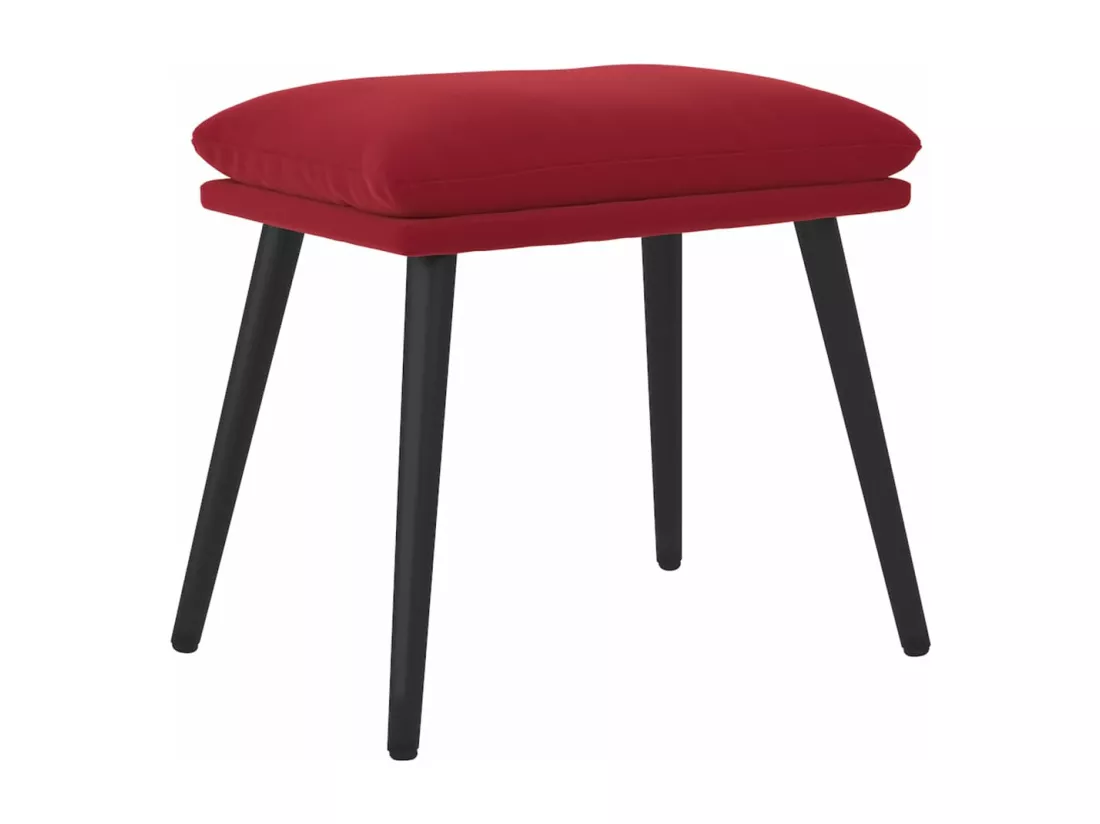 Repose-pied Rouge bordeaux 45x29,5x35 cm Velours