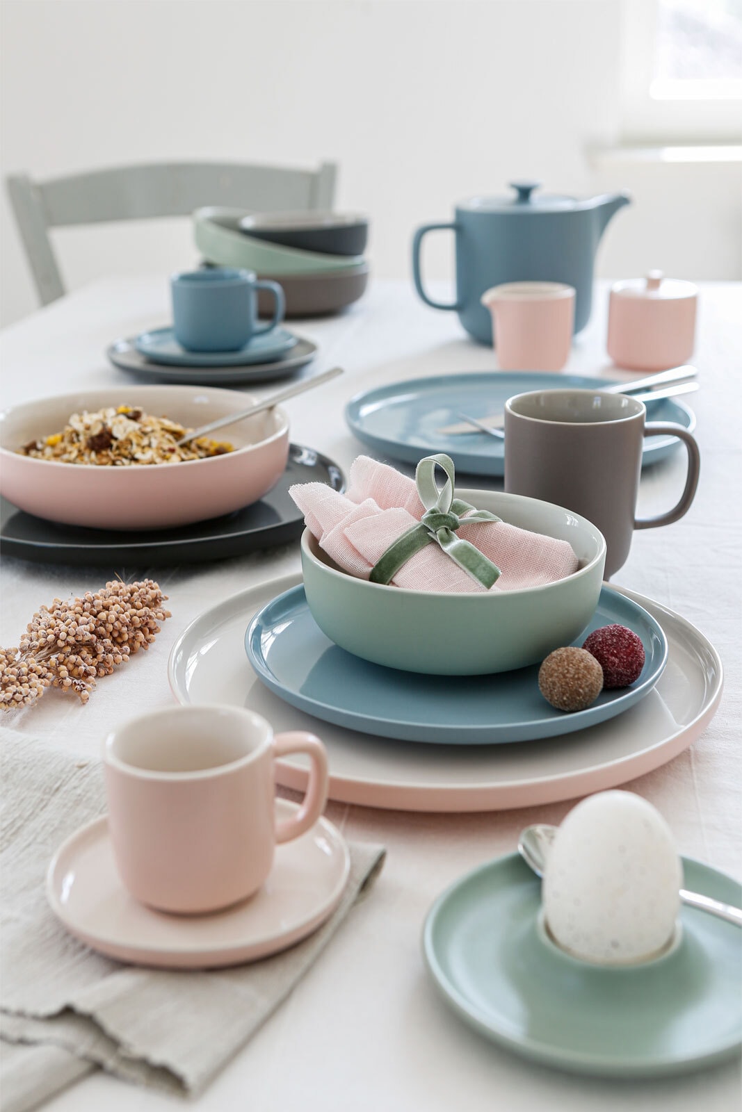 Ritzenhoff & Breker Espresso Untertasse JASPER 6er Set rosa/ weiß