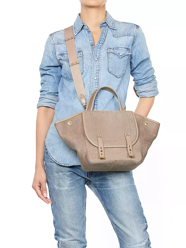 JEROME DREYFUSS Ledertasche - Henkeltasche STAN PANIER Medium grau