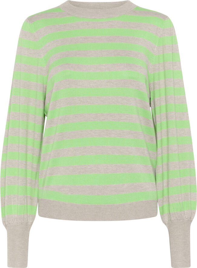 Kaffe KAlizzy Stripe Knit Pullover Feather gray mel./green