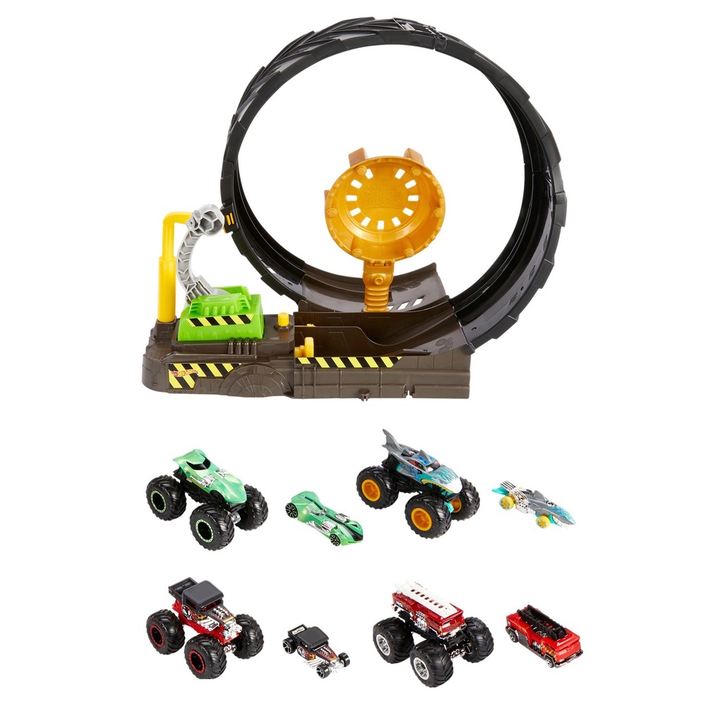 Hot Wheels Monster Trucks Epic Loop Challenge Spielset und 8 Fahrzeuge