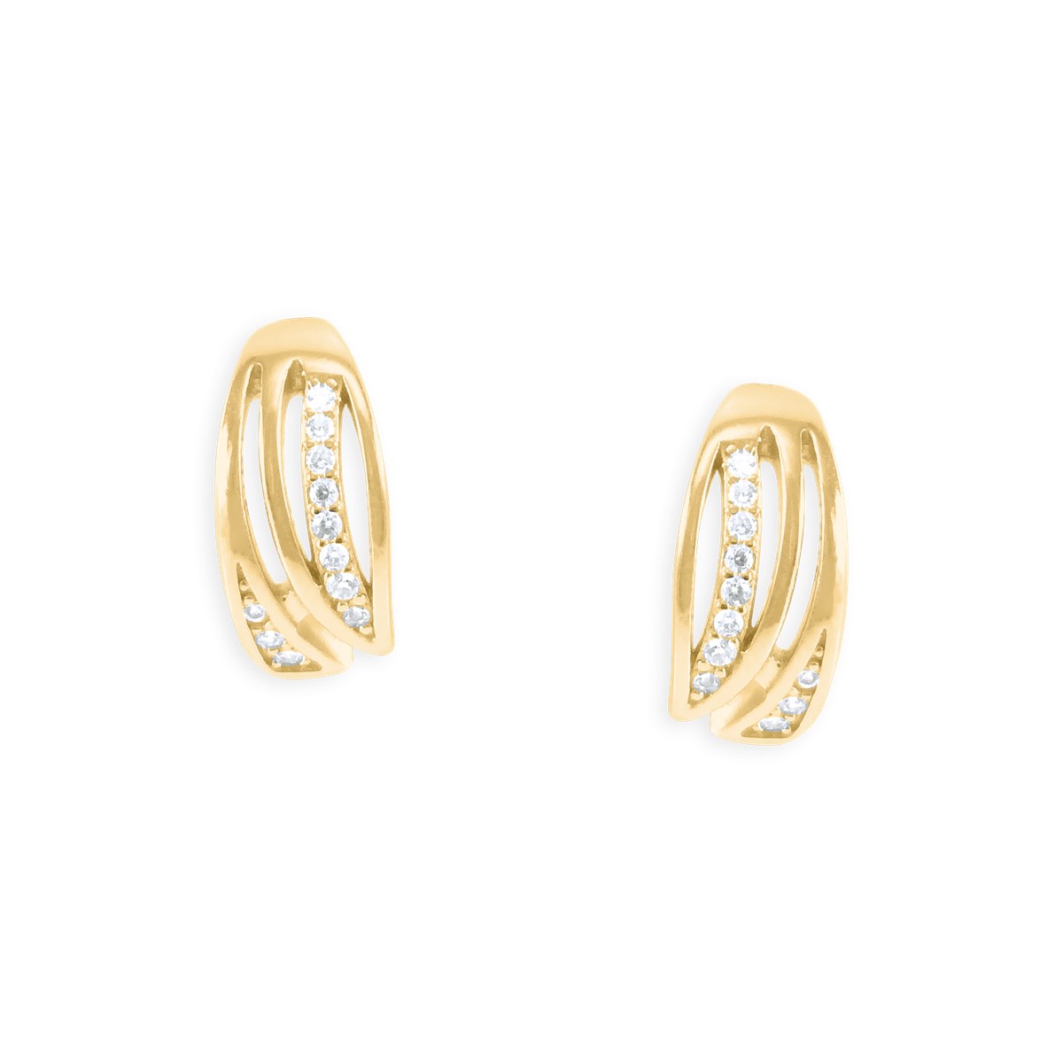 Boucles d'oreilles plaquées or avec oxydes de zirconium