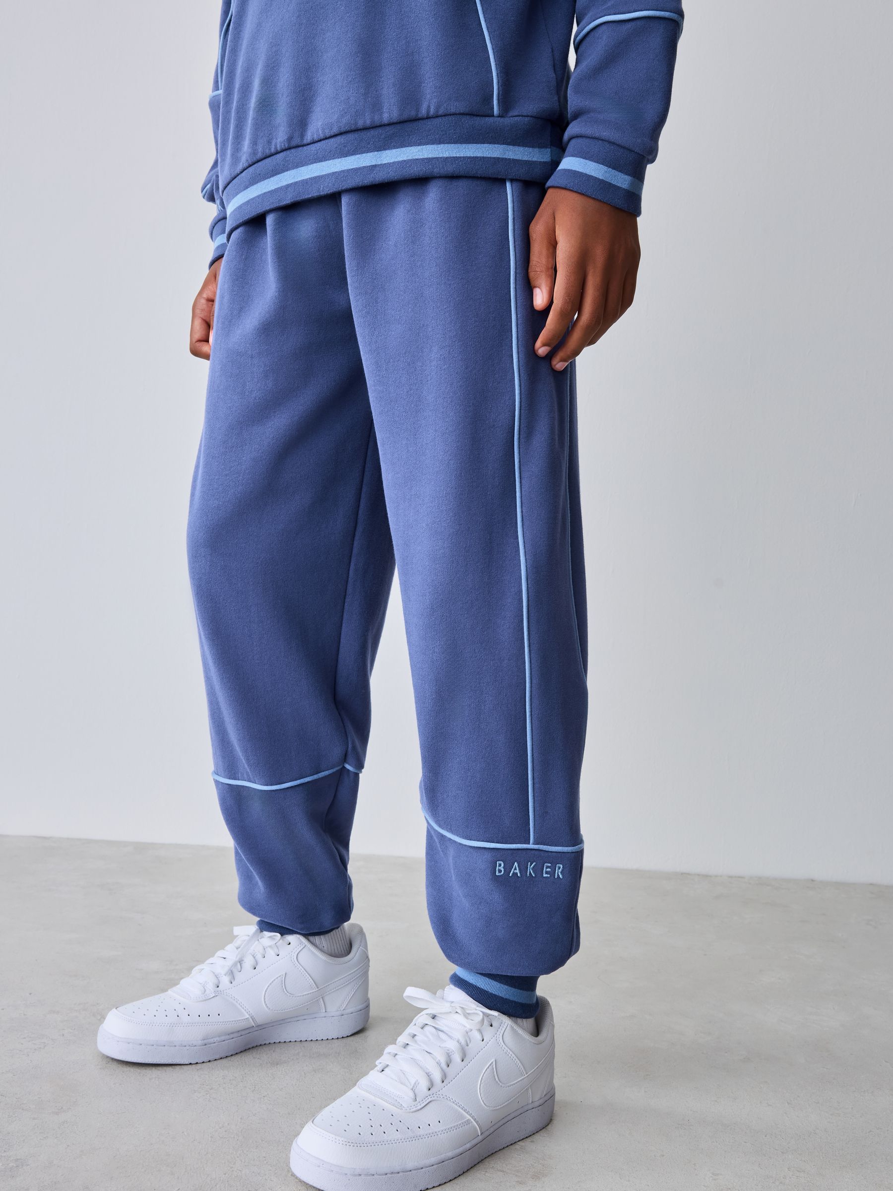 Kobaltblauw - Baker by Ted Baker Oversized Piped Hoodie and Joggers Set
