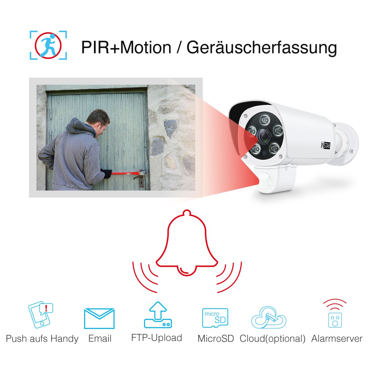 Instar IN-9408 2K Überwachungskamera mit WLAN in weiß