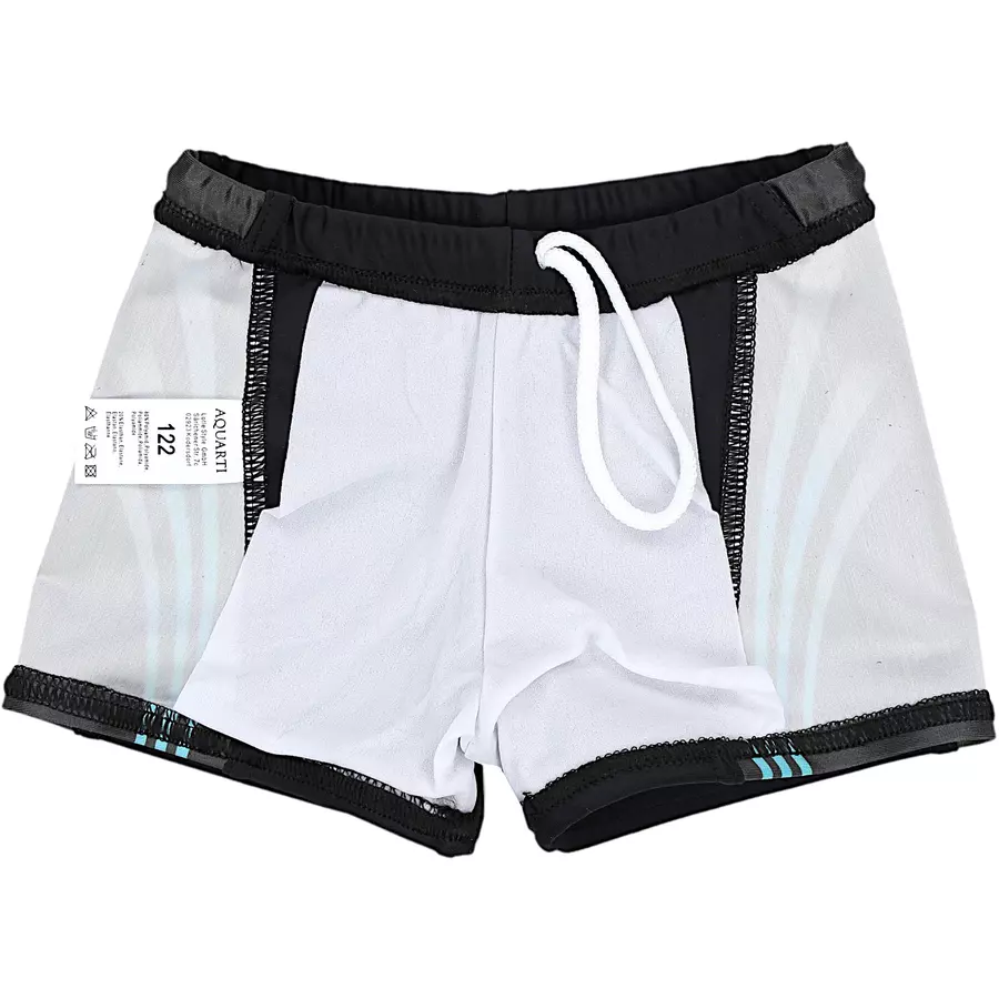 Aquarti Jungen Schwimmhose Kontrastfarbige Einsätze schwarzblau