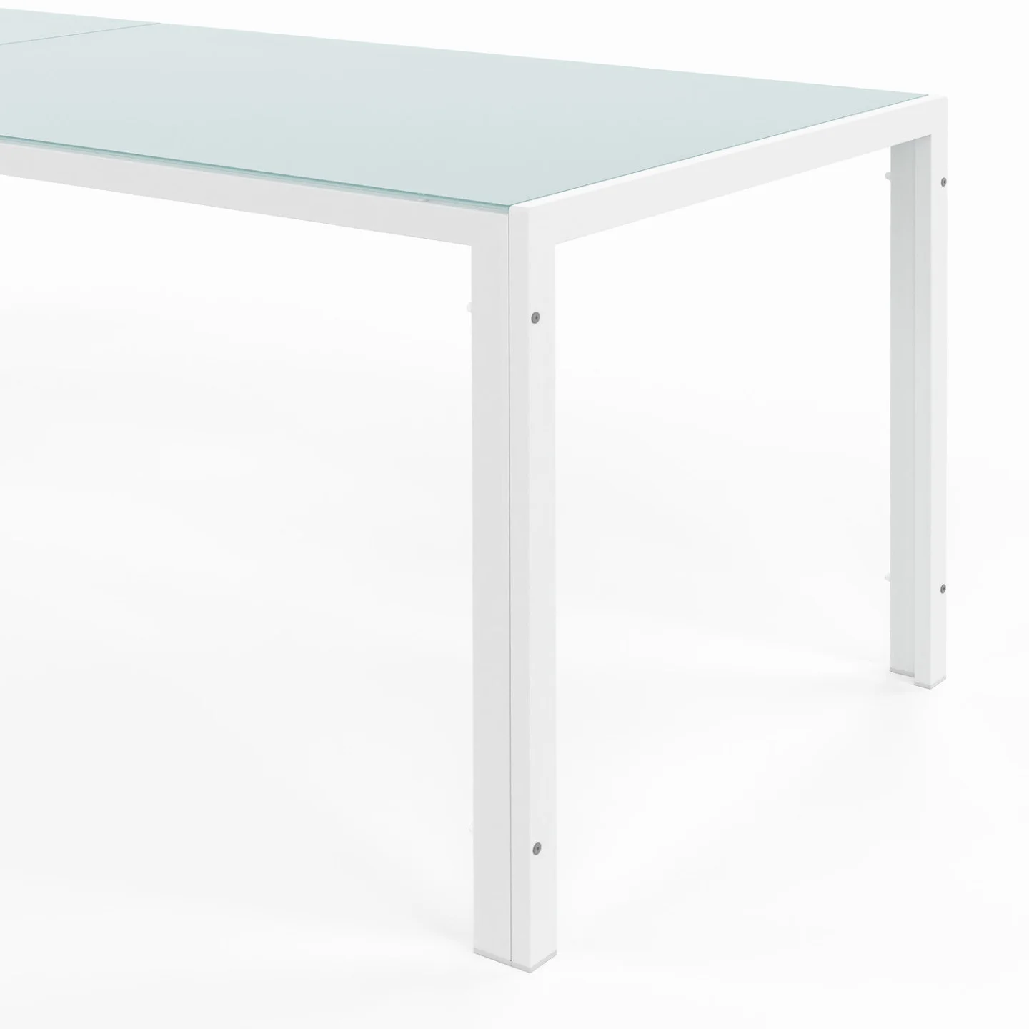 Salon de jardin MADRID table 240 CM et 10 chaises empilables blanc et beige