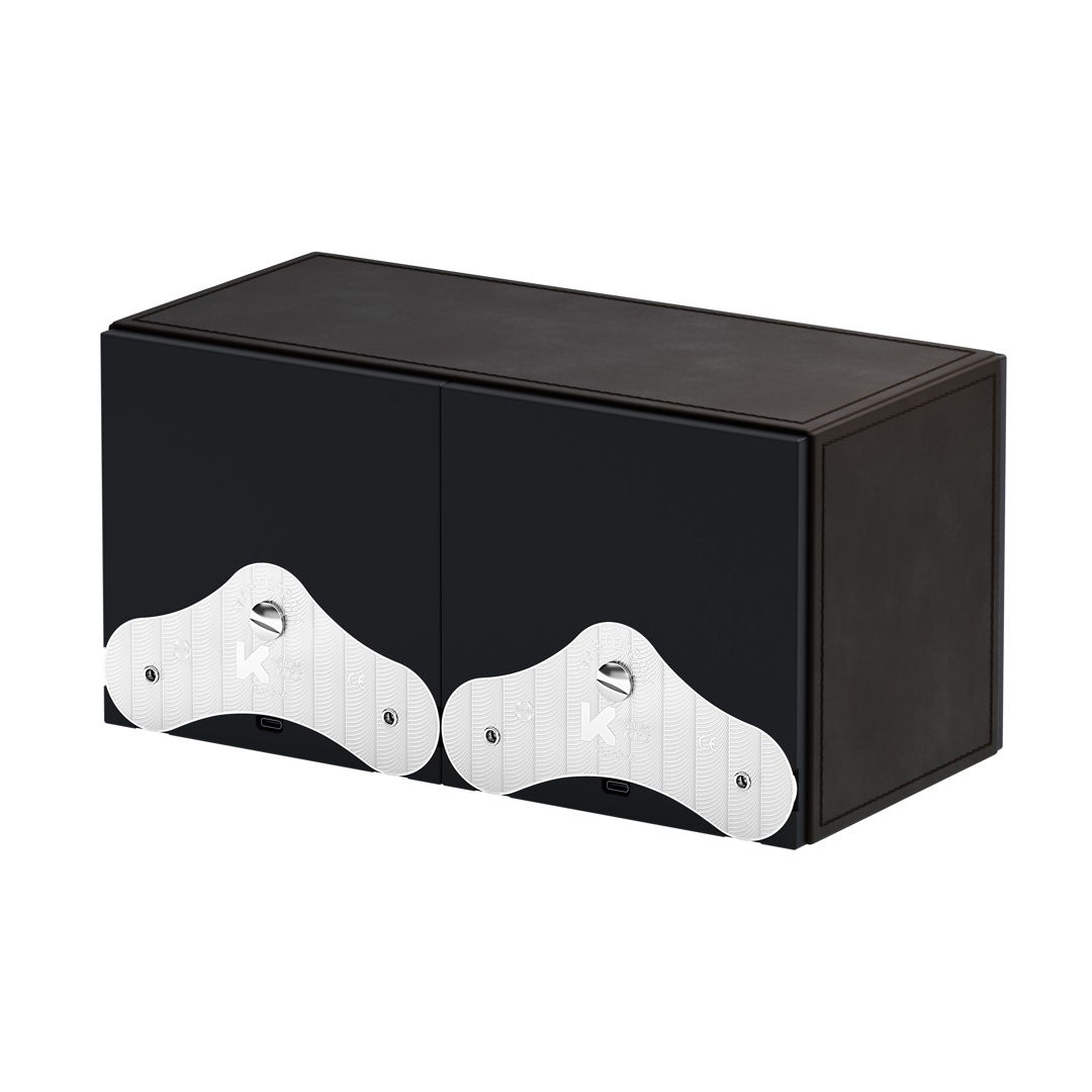 SwissKubik Masterbox Leder Dunkelbraun - 2 Uhren
