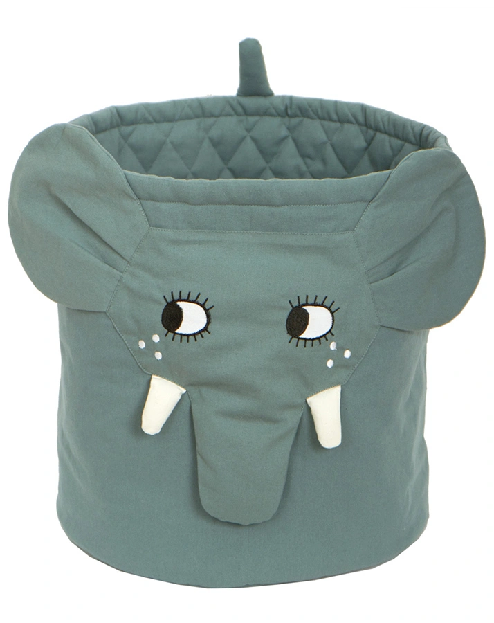 Spielzeugkorb ELEFANT (35x40) in grau