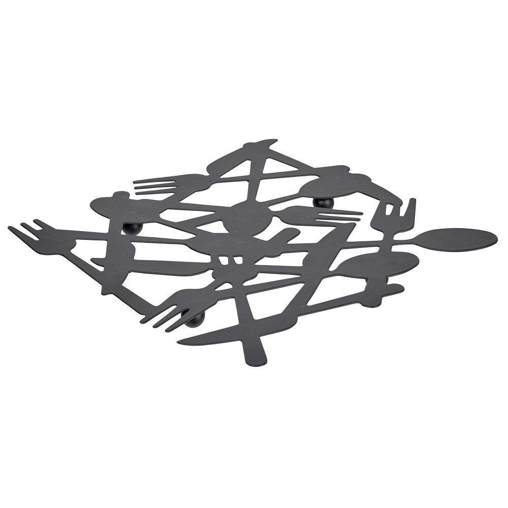 Dessous de plat métal noir L19,5xl19xH1cm