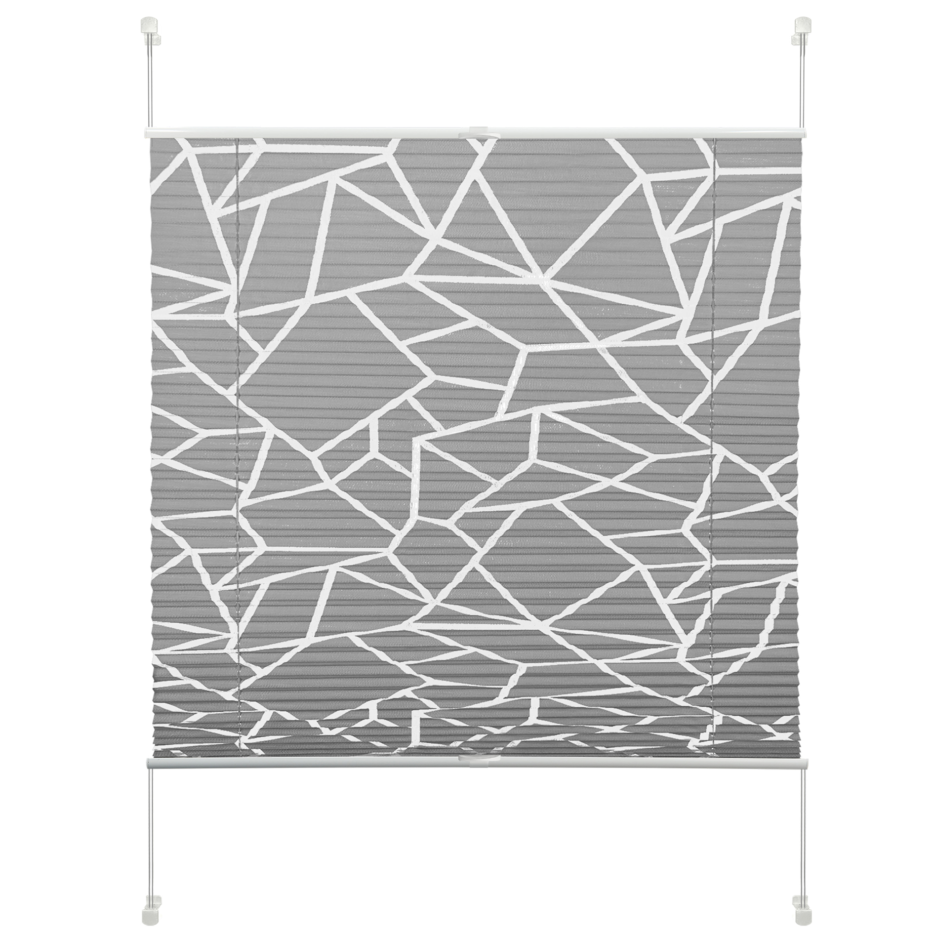 Plissee - dunkelgrau - grafisch - 40x130 cm