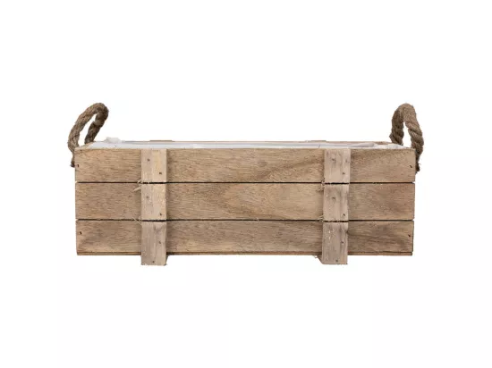 Panier en bois avec poignées marron 32x13x10,5h