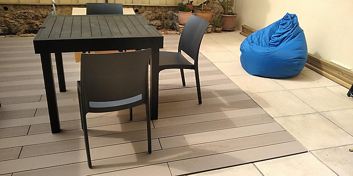 Lame terrasse composite Greendeck R beige L.260 x l.14,6 cm