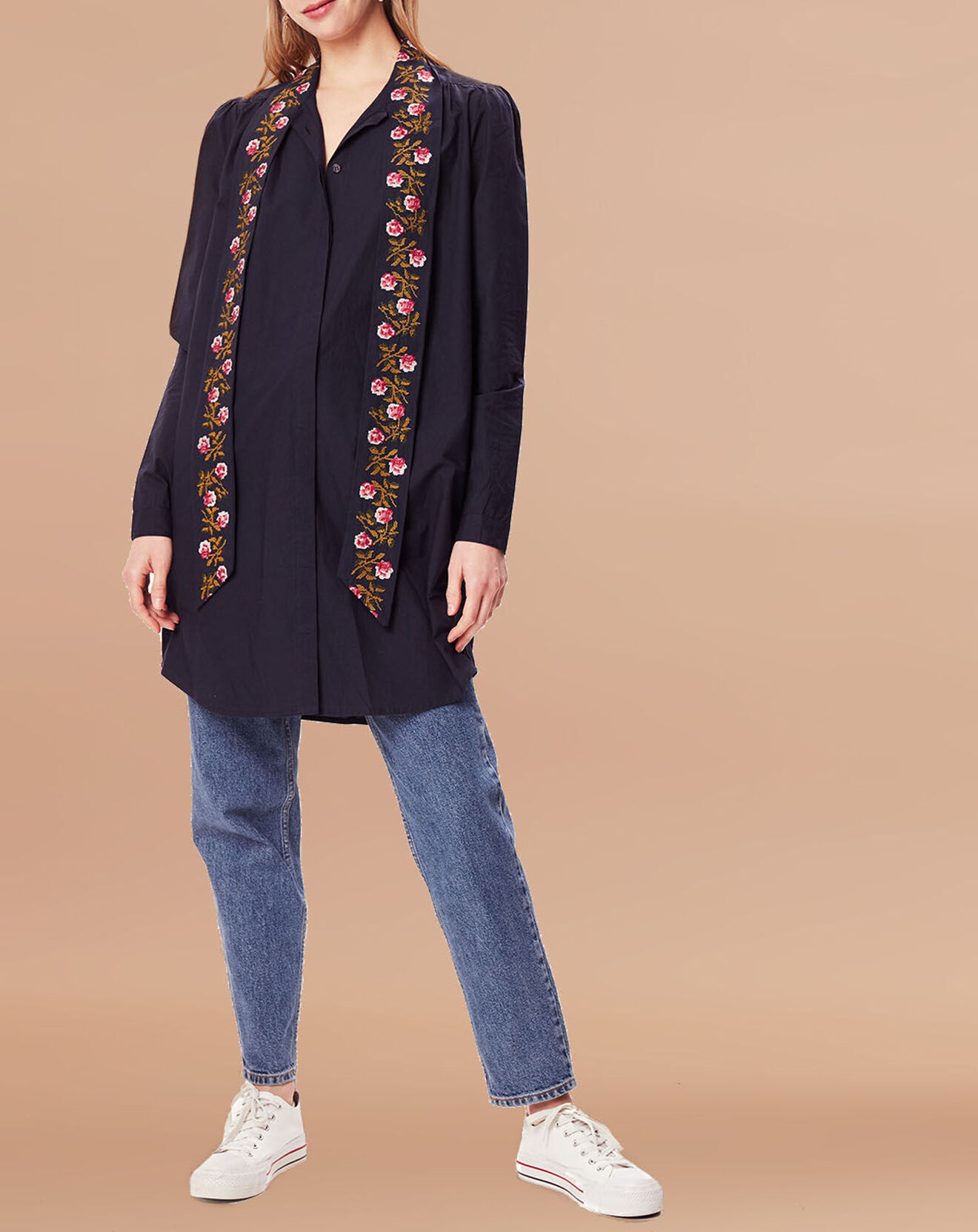Inouitoosh Robe/Tunique Florencia en Coton bleu foncé