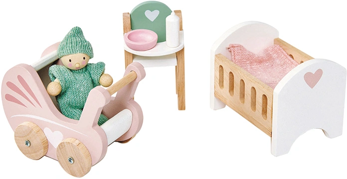 Puppenhaus-Möbel KINDERSTUBE 7-teilig