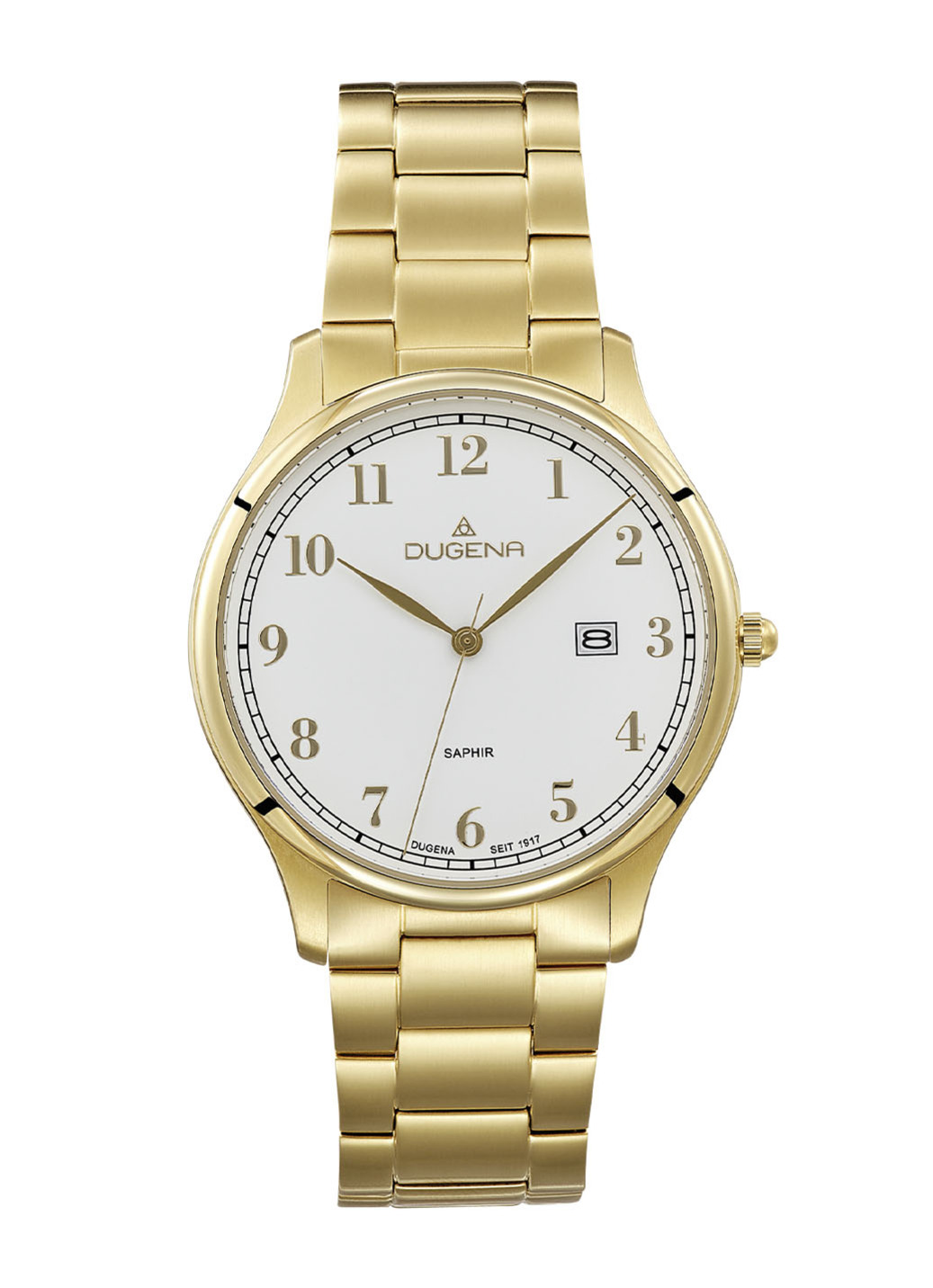 Dugena-Quartz-Herrenuhr mit Edelstahlbandgehäuse