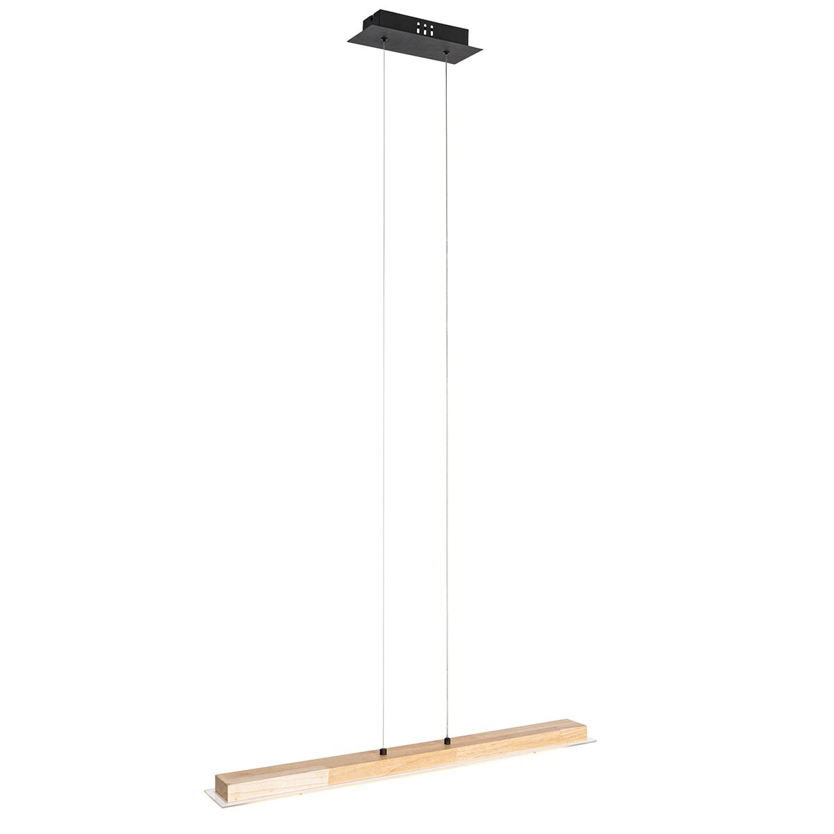 Landelijke hanglamp hout incl. LED met touchdimmer - Platina