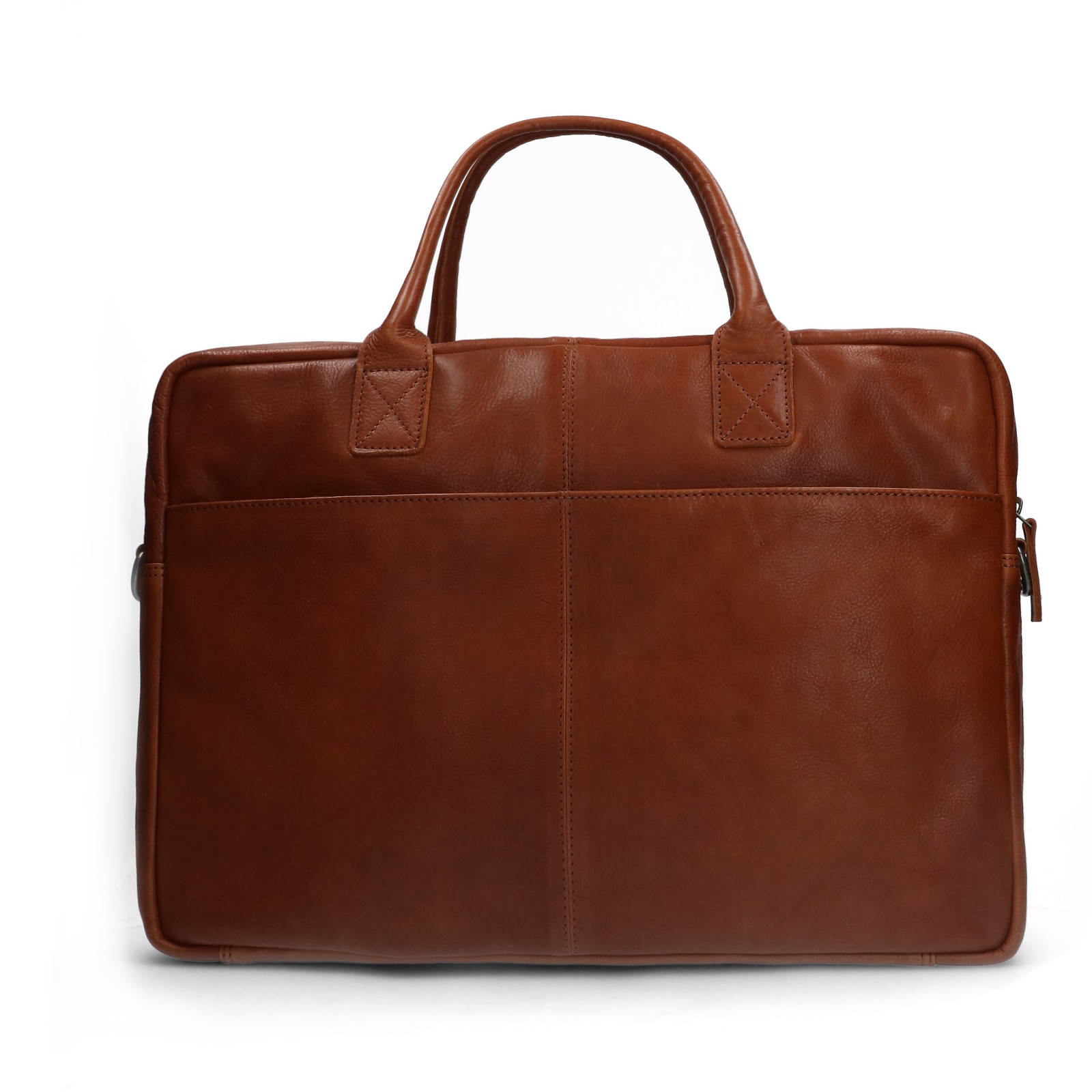 Cognac leren laptoptas 17 inch