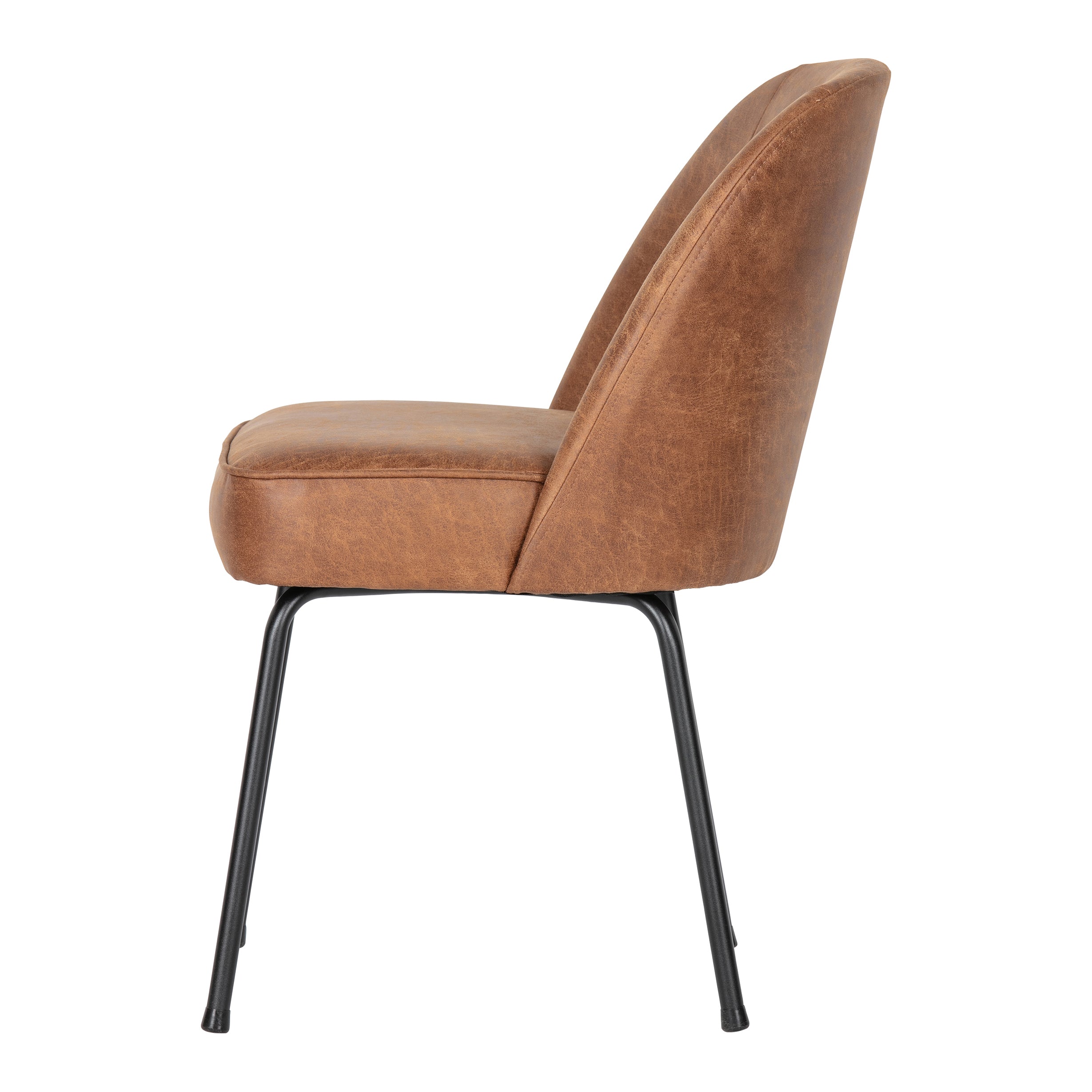 WOOOD Vogue Eetkamerstoel - Leder - Cognac
