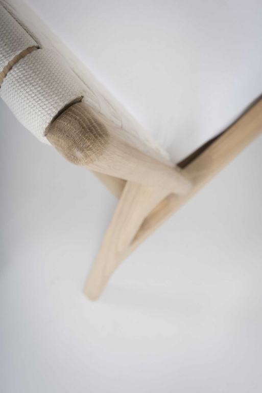 Gazzda Fawn bed 140x200 whitewash deep frame, cotton webbing white