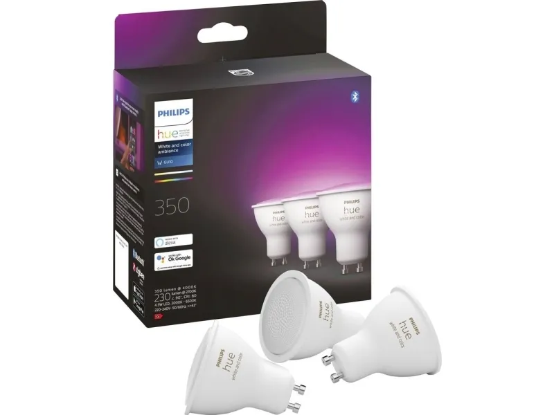 Philips Hue White and Color Ambiance - GU10 pærer - 3-pak