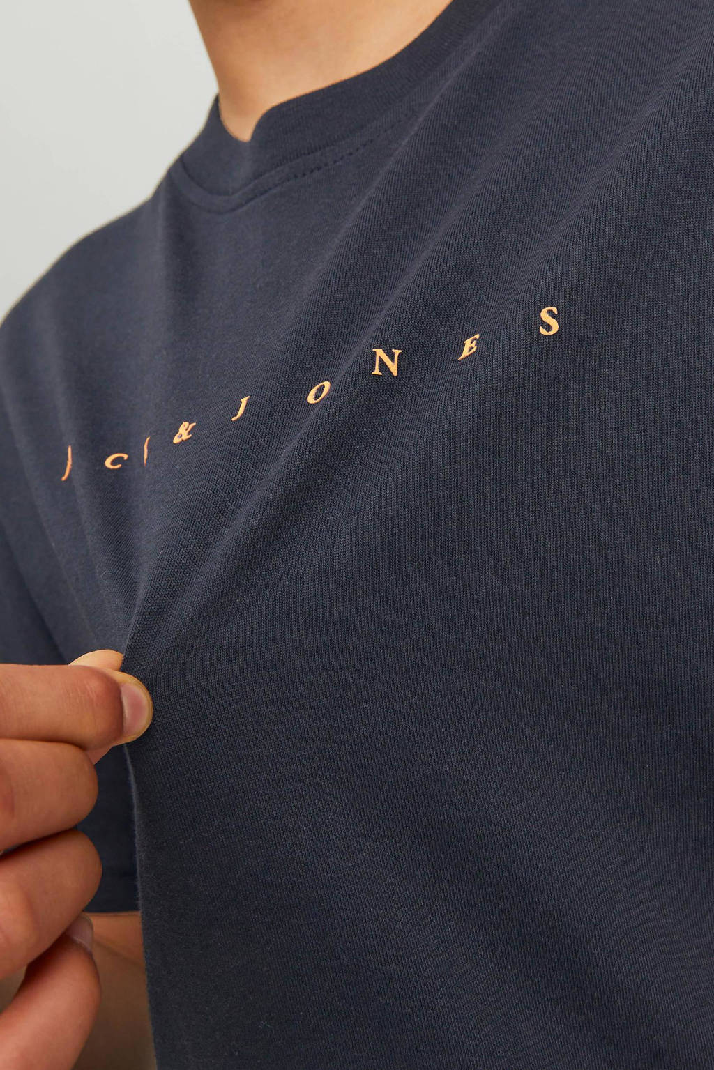 JACK & JONES T-shirt JJESTAR met logo donkerblauw